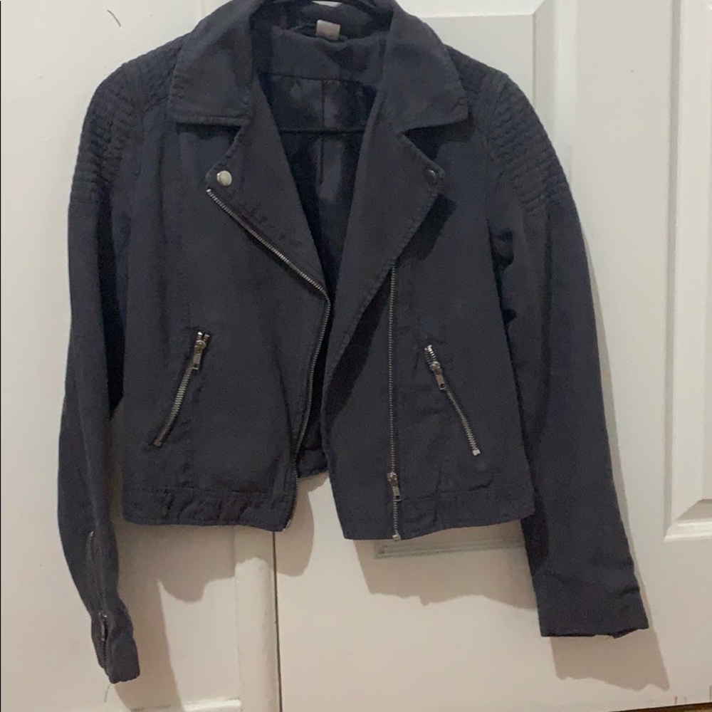 H&M SUEDE MOTO JACKET